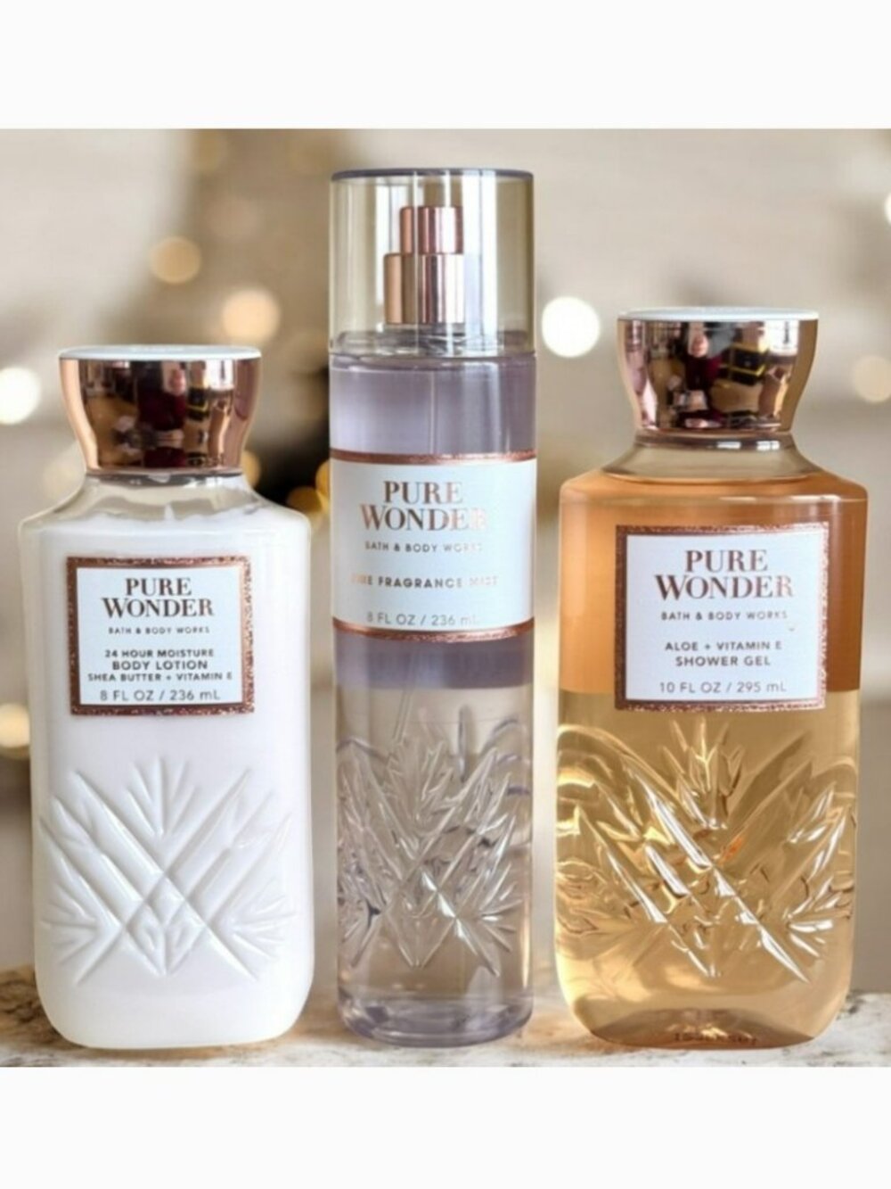 Bath & Body Works Pure Wonder Bundle Set of 3 Body Lotion Shower Gel & Fine Mist